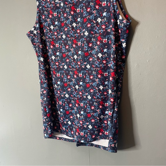 Columbia keyhole back Floral Sleeveless Tank Top - Blue and Red size small - Picture 3 of 12